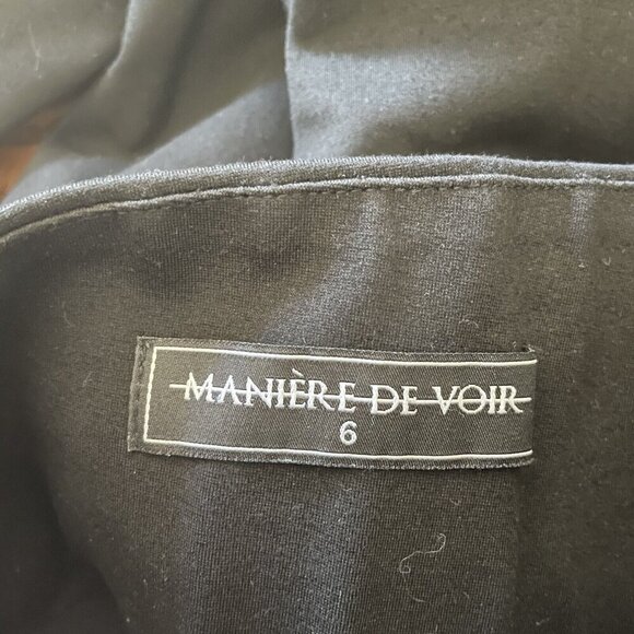 Maniere De Voir Women 6 Black White Ponte High Rise Ankle Zip Piped Leggings - Picture 14 of 15